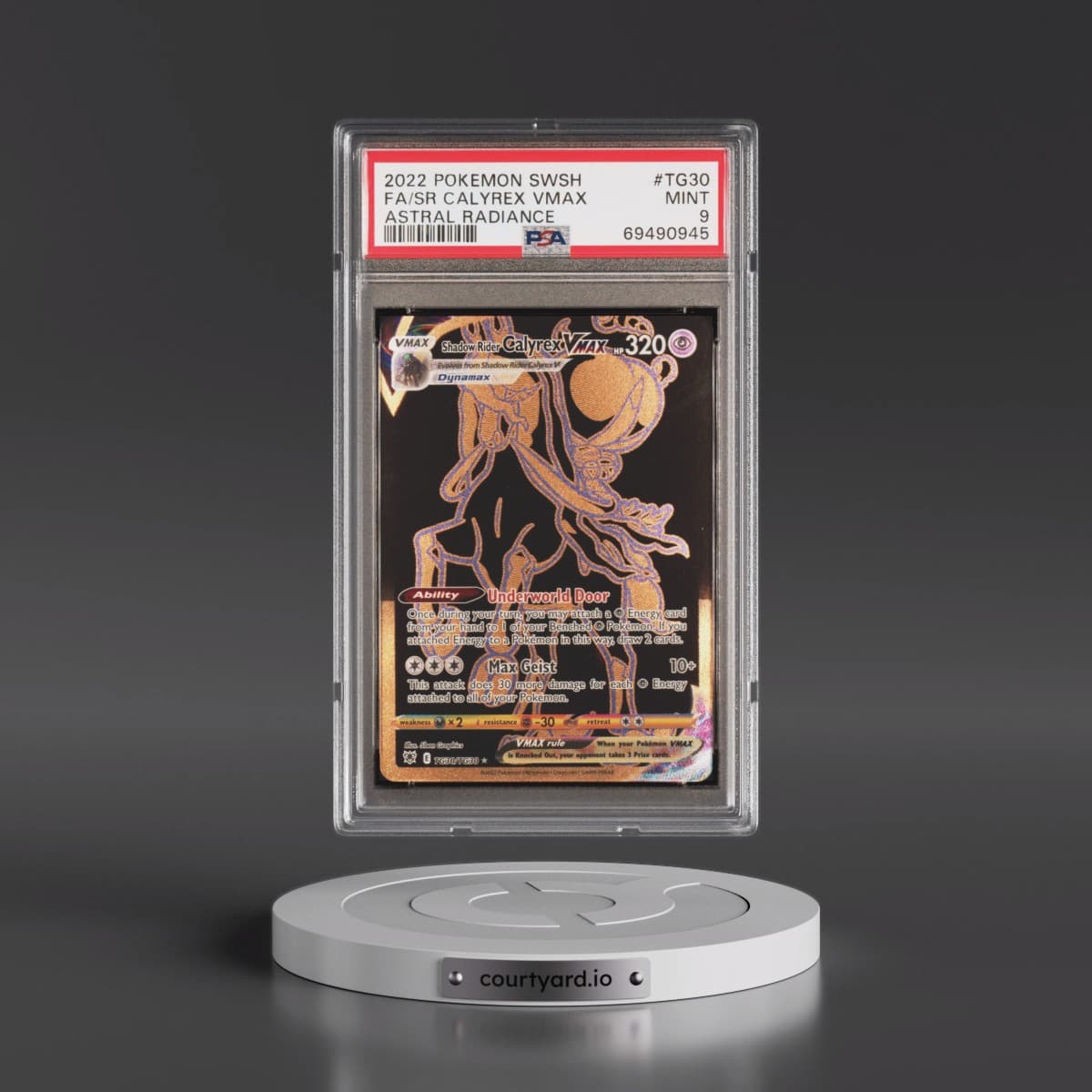 2022 Pokémon Sword & Shield Astral Radiance #TG30 Shadow Rider Calyrex Vmax - Full Art (PSA 9 MINT)