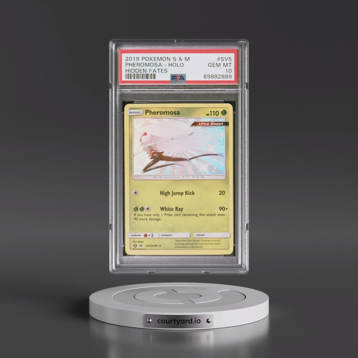 2019 Pokémon Sun & Moon Hidden Fates #SV5 Pheromosa - Holo (PSA 10 GEM MINT)