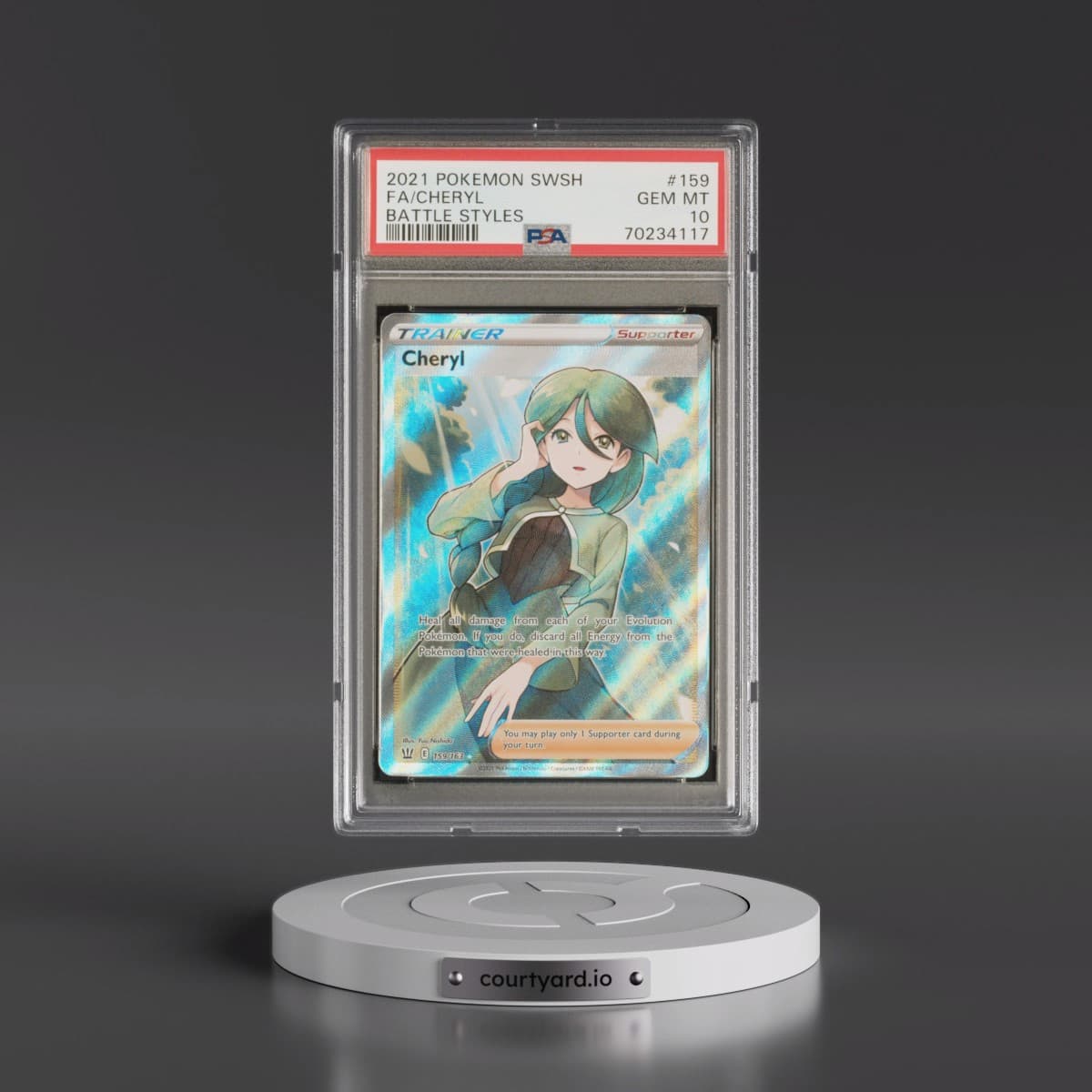 2021 Pokémon Sword & Shield Battle Styles #159 Cheryl - Full Art (PSA 10 GEM MINT)