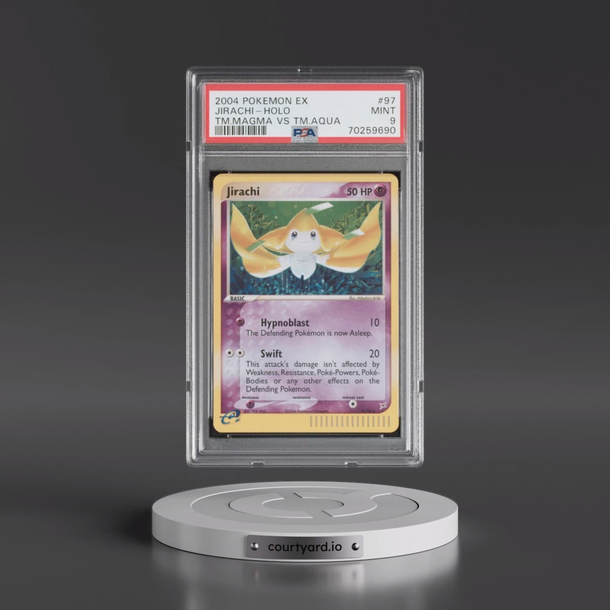 2004 Pokémon EX Team Magma VS Team Aqua #97 Jirachi - Holo (PSA 9 MINT)