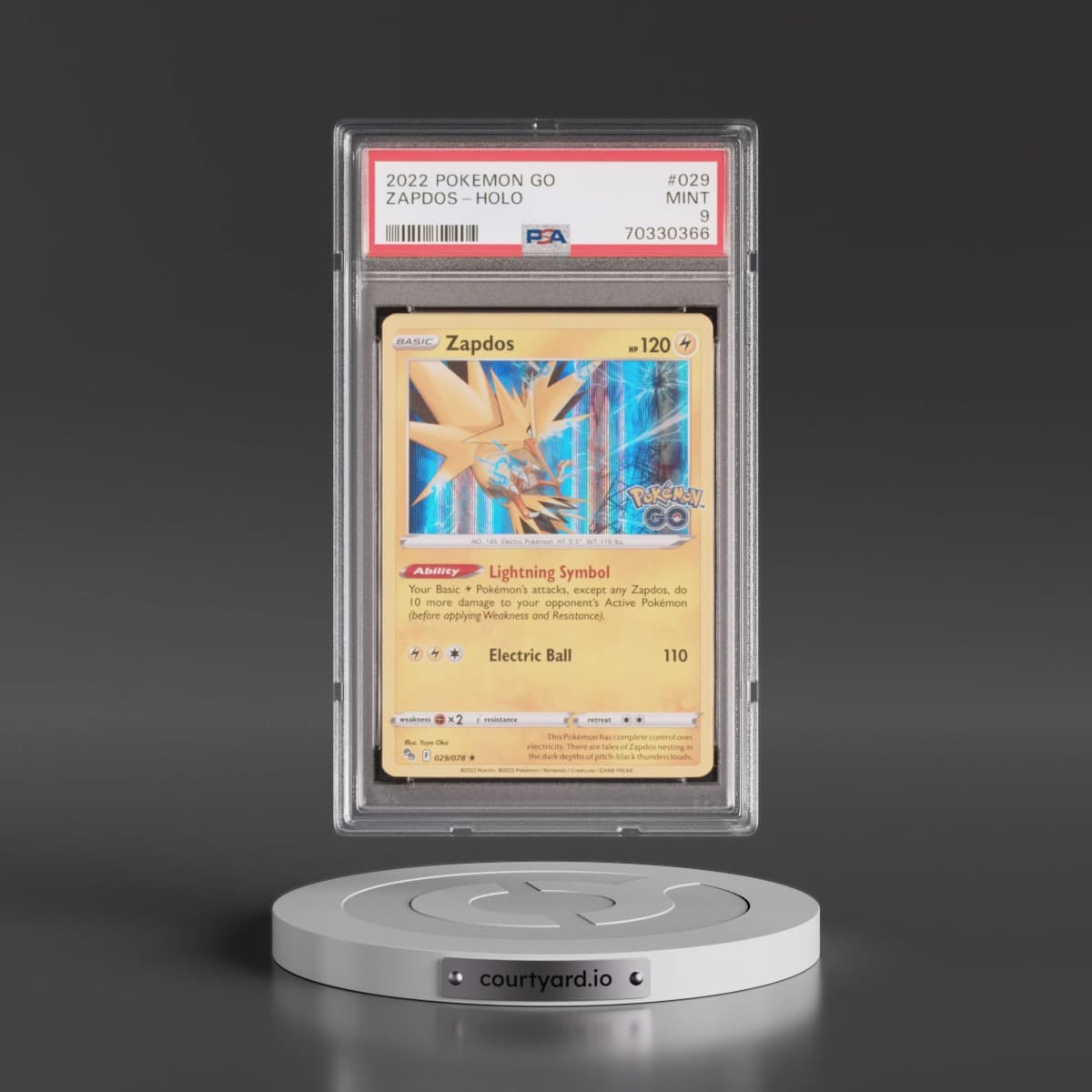 2022 Pokémon Go #029 Zapdos - Holo (PSA 9 MINT)