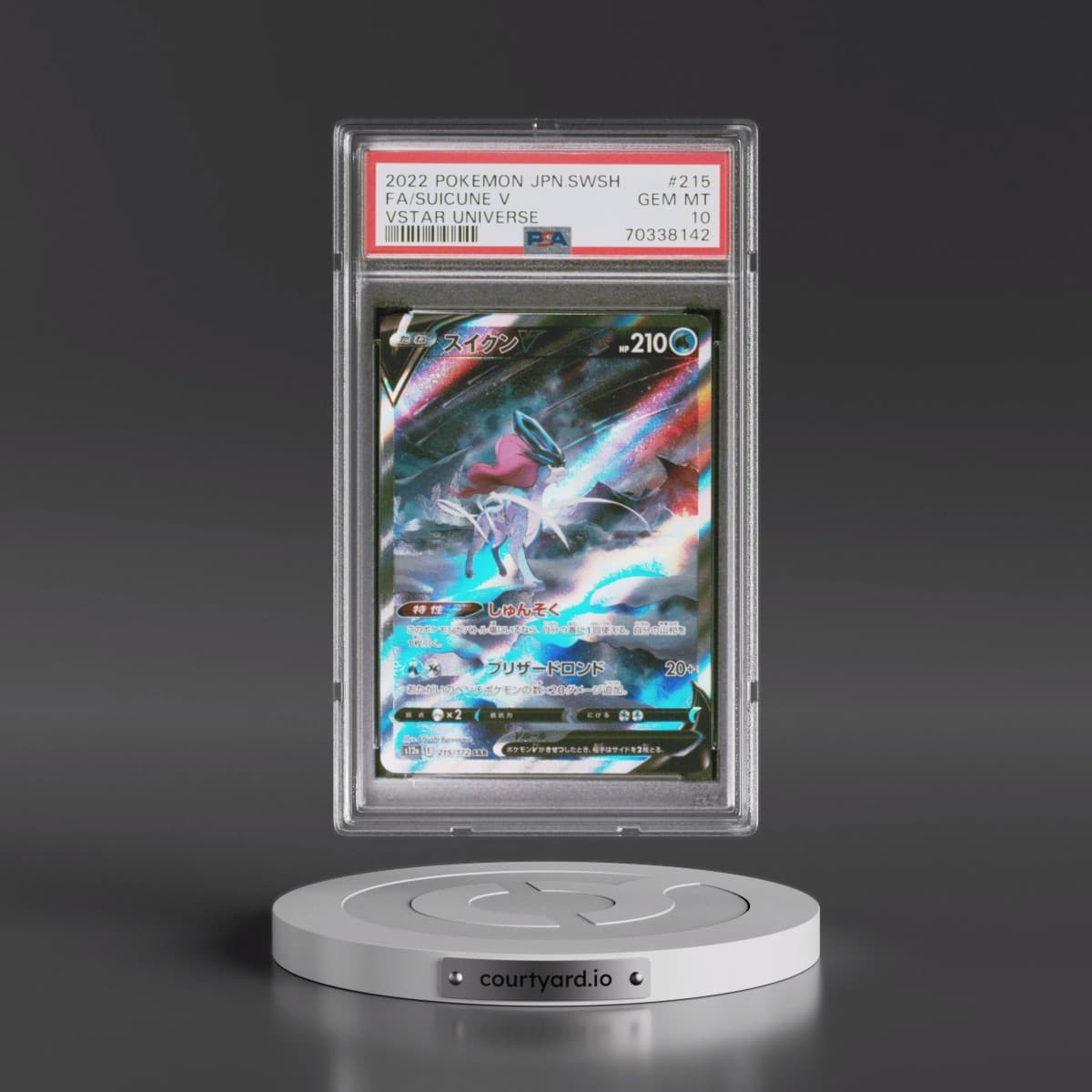 2022 Pokémon Sword & Shield Vstar Universe #215 Suicune V - Holo Full Art (PSA 10 GEM MINT)