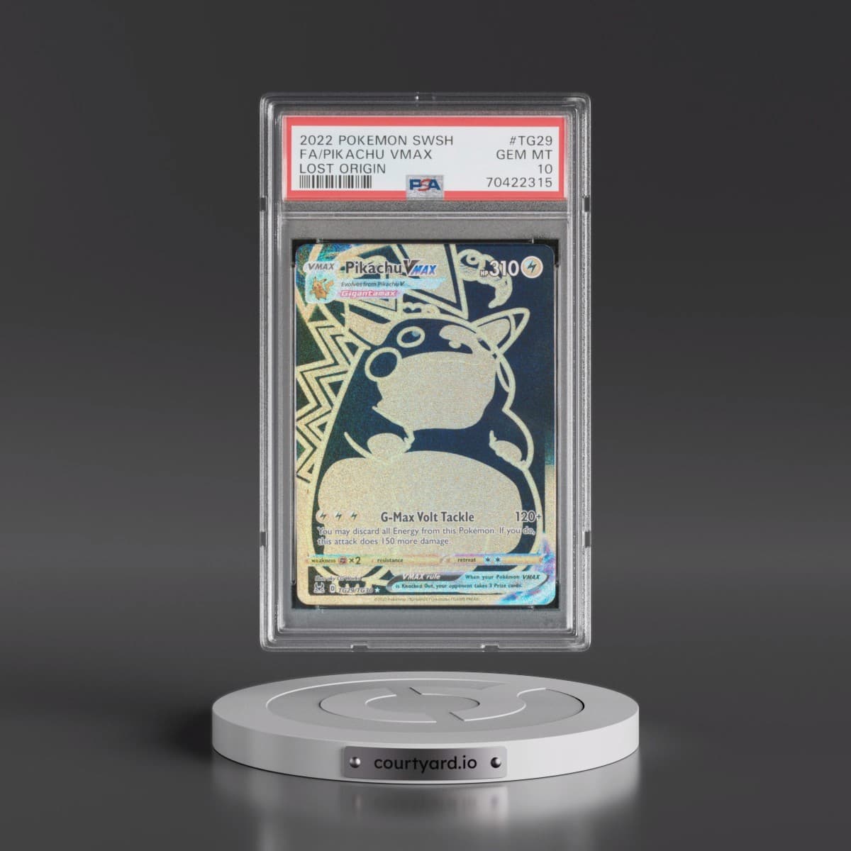2022 Pokémon Sword & Shield Lost Origin #TG29 Pikachu Vmax - Full Art (PSA 10 GEM MINT)