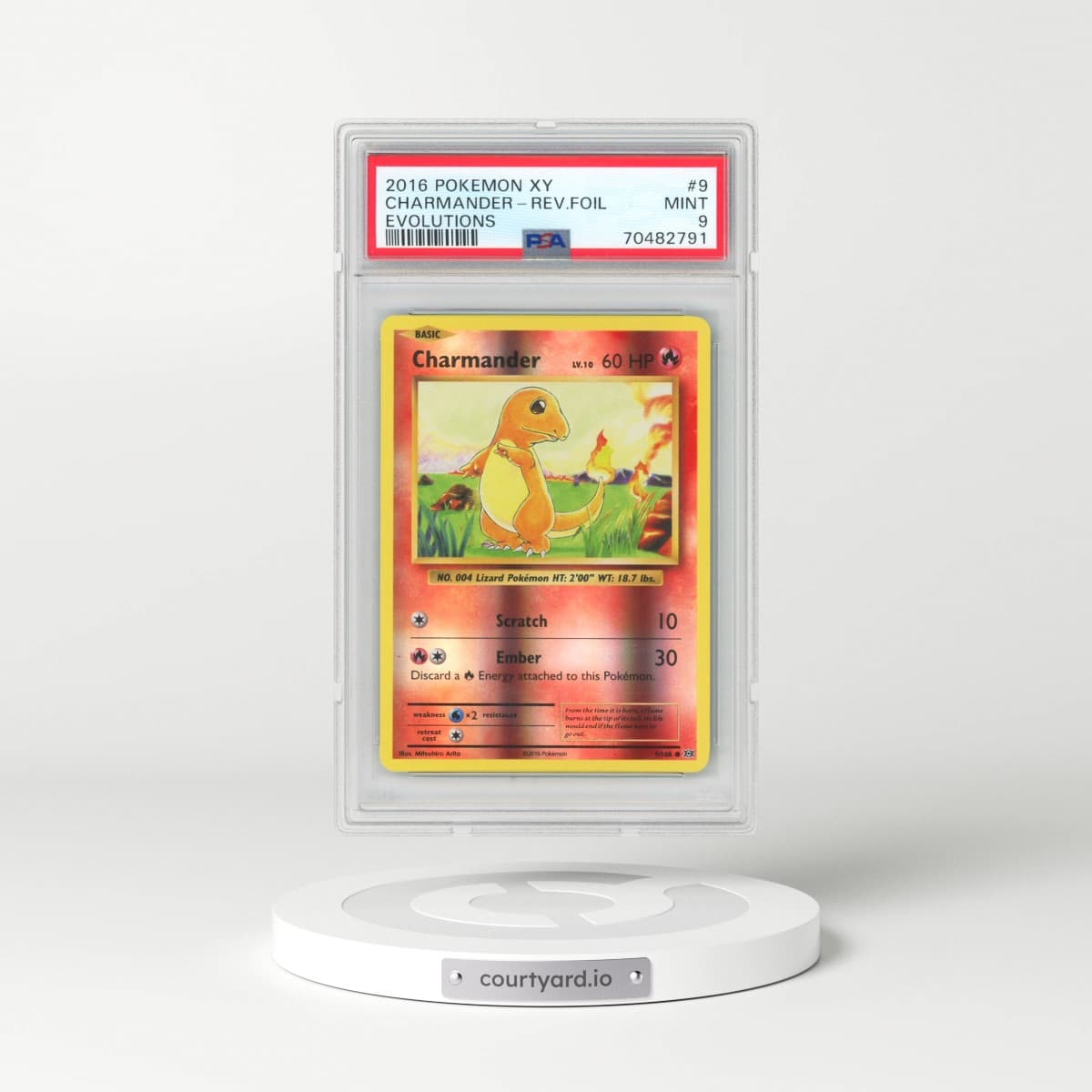 2016 Pokémon XY Evolutions #9 Charmander - Reverse Foil (PSA 9 MINT)