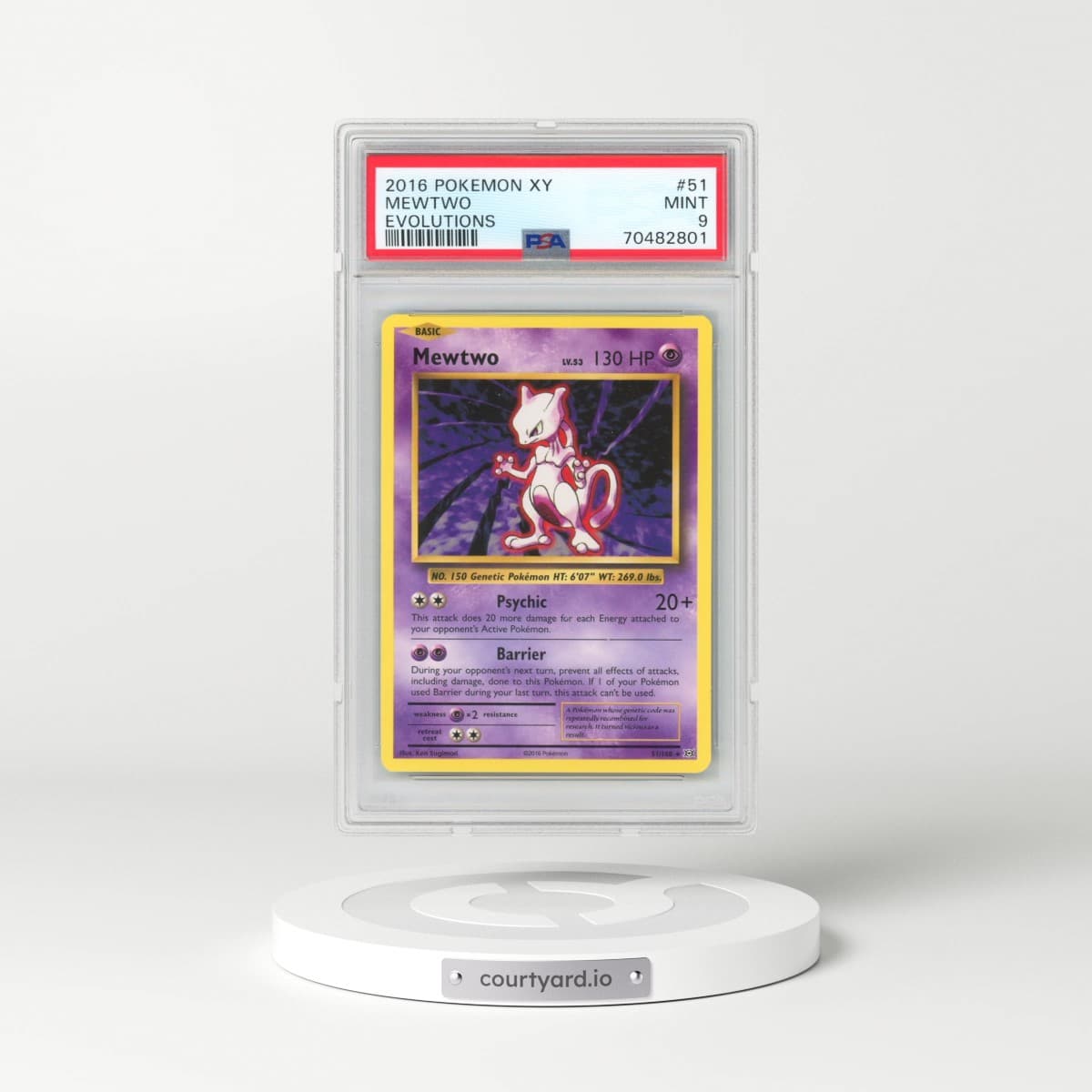 2016 Pokémon XY Evolutions #51 Mewtwo (PSA 9 MINT)