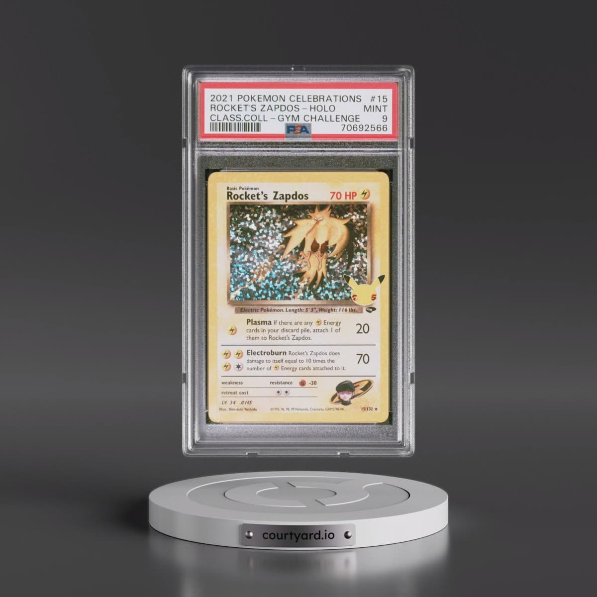 2021 Pokémon Celebrations Classic Collection #15 Rocket's Zapdos - Holo (PSA 9 MINT)