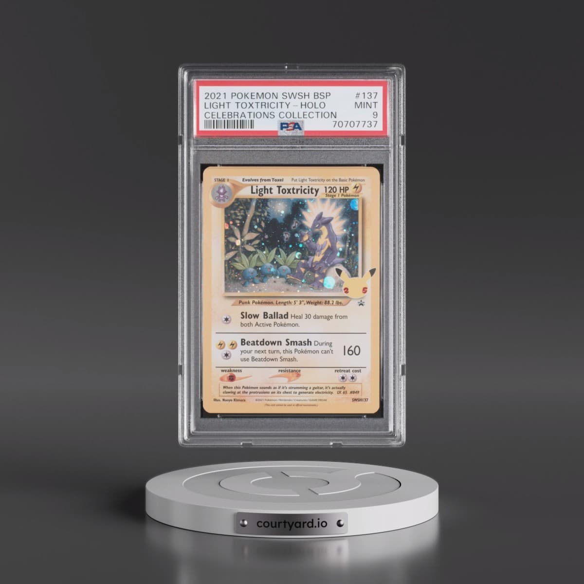 2021 Pokémon Swsh Black Star Promo #137 Light Toxtricity - Holo Celebrations Collection (PSA 9 MINT)