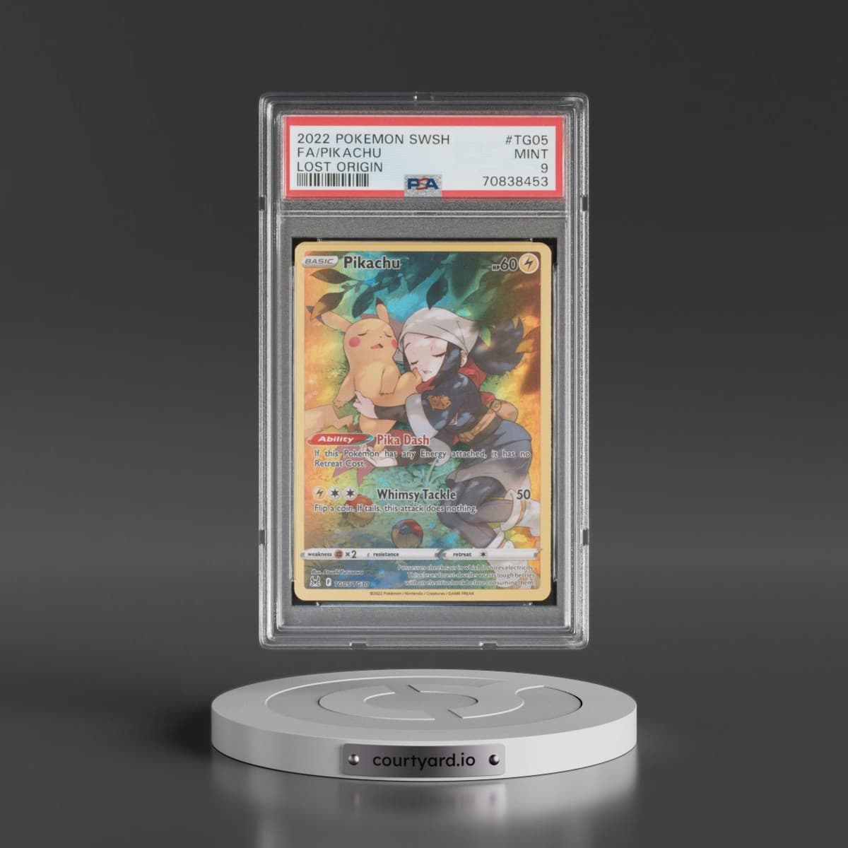 2022 Pokémon Sword & Shield Lost Origin #TG05 Pikachu - Full Art (PSA 9 MINT)