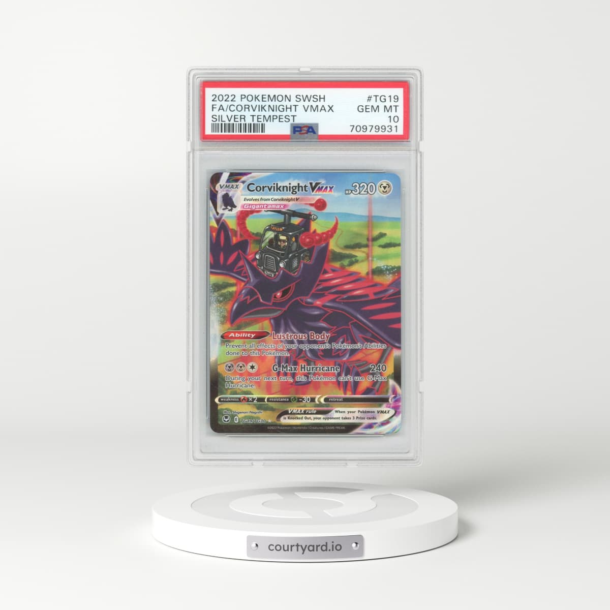 2022 Silver Tempest #TG19 Corviknight VMAX - Full Art Holo (PSA 10 GEM MINT)