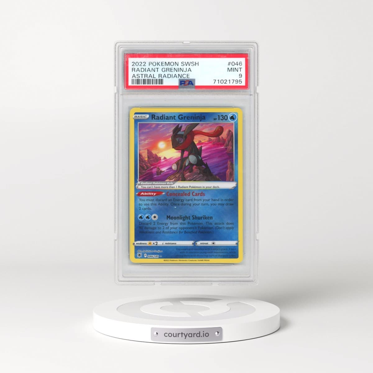 2022 Pokémon Sword & Shield Astral Radiance #046 Radiant Greninja - Holo (PSA 9 MINT)