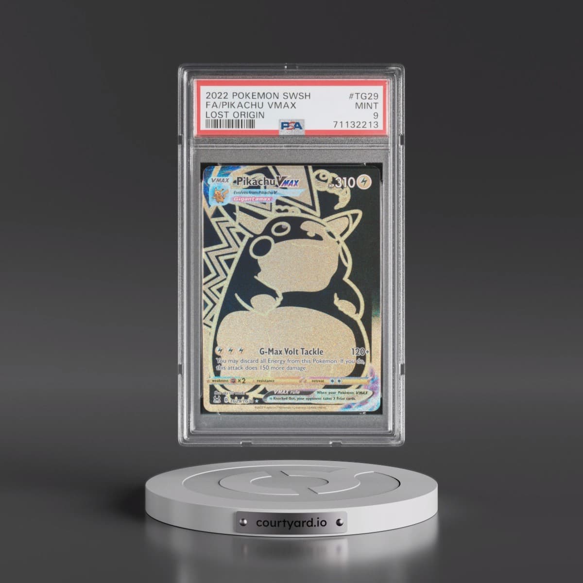 2022 Pokémon Sword & Shield Lost Origin #TG29 Pikachu Vmax - Full Art (PSA 9 MINT)