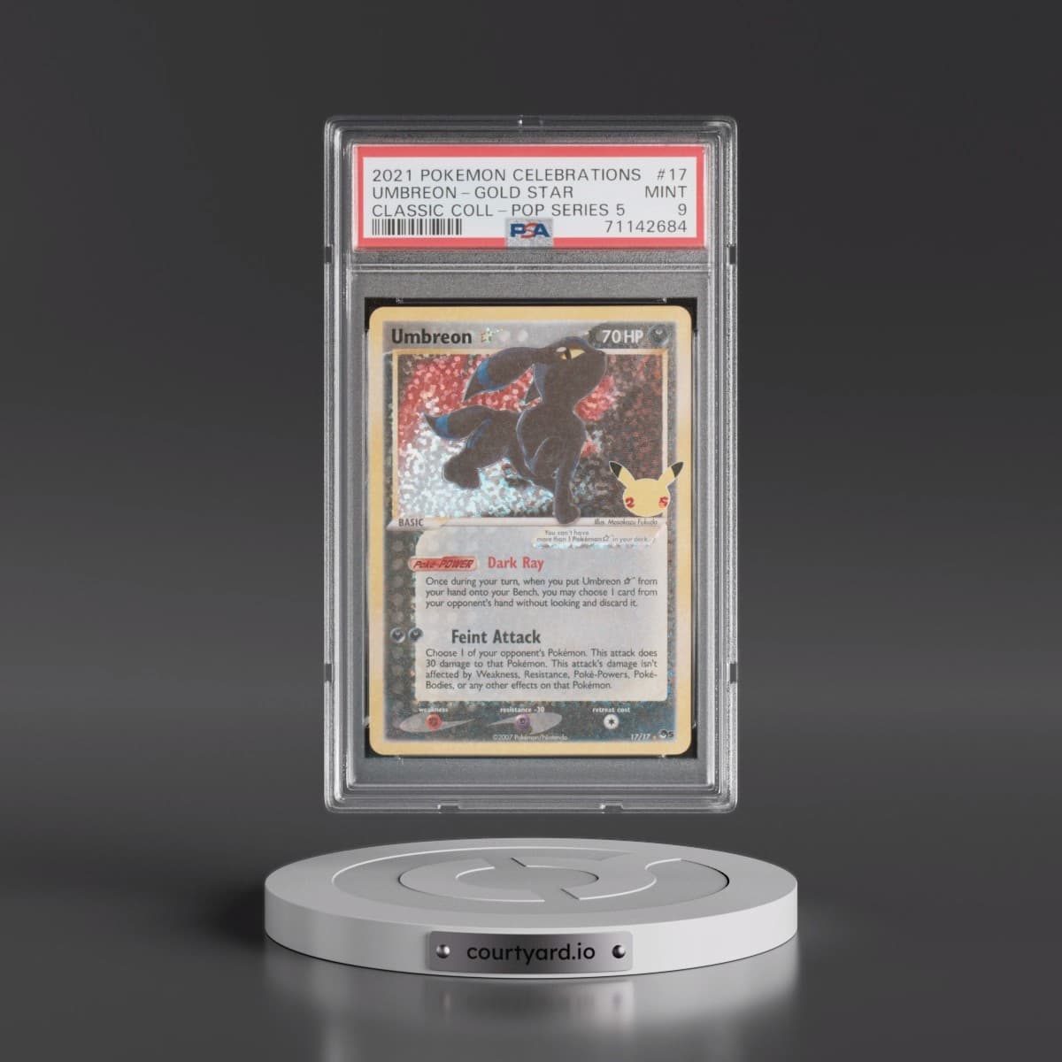 2021 Pokémon Celebrations Classic Collection #17 Umbreon-Gold Star (PSA 9 MINT)