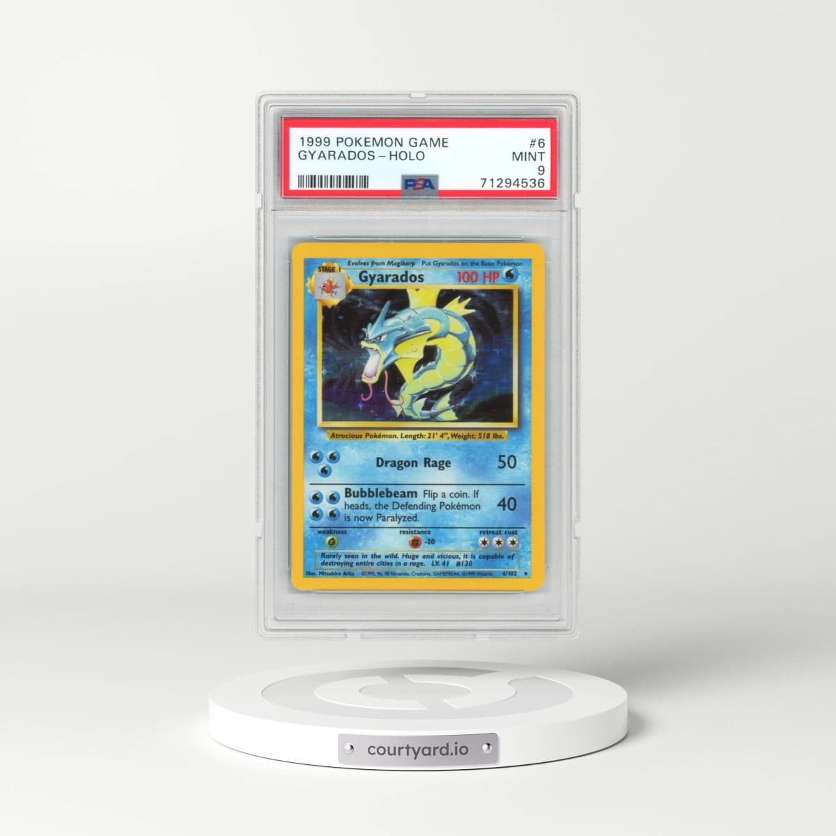 1999 Pokémon Game #6 Gyarados - Holo (PSA 9 MINT)