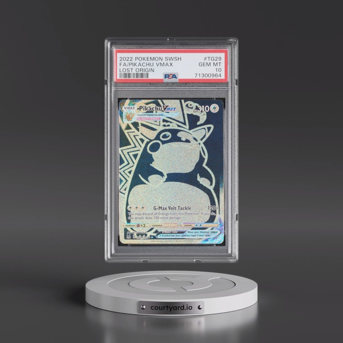 2022 Pokémon Sword & Shield Lost Origin #TG29 Pikachu Vmax - Full Art (PSA 10 GEM MINT)