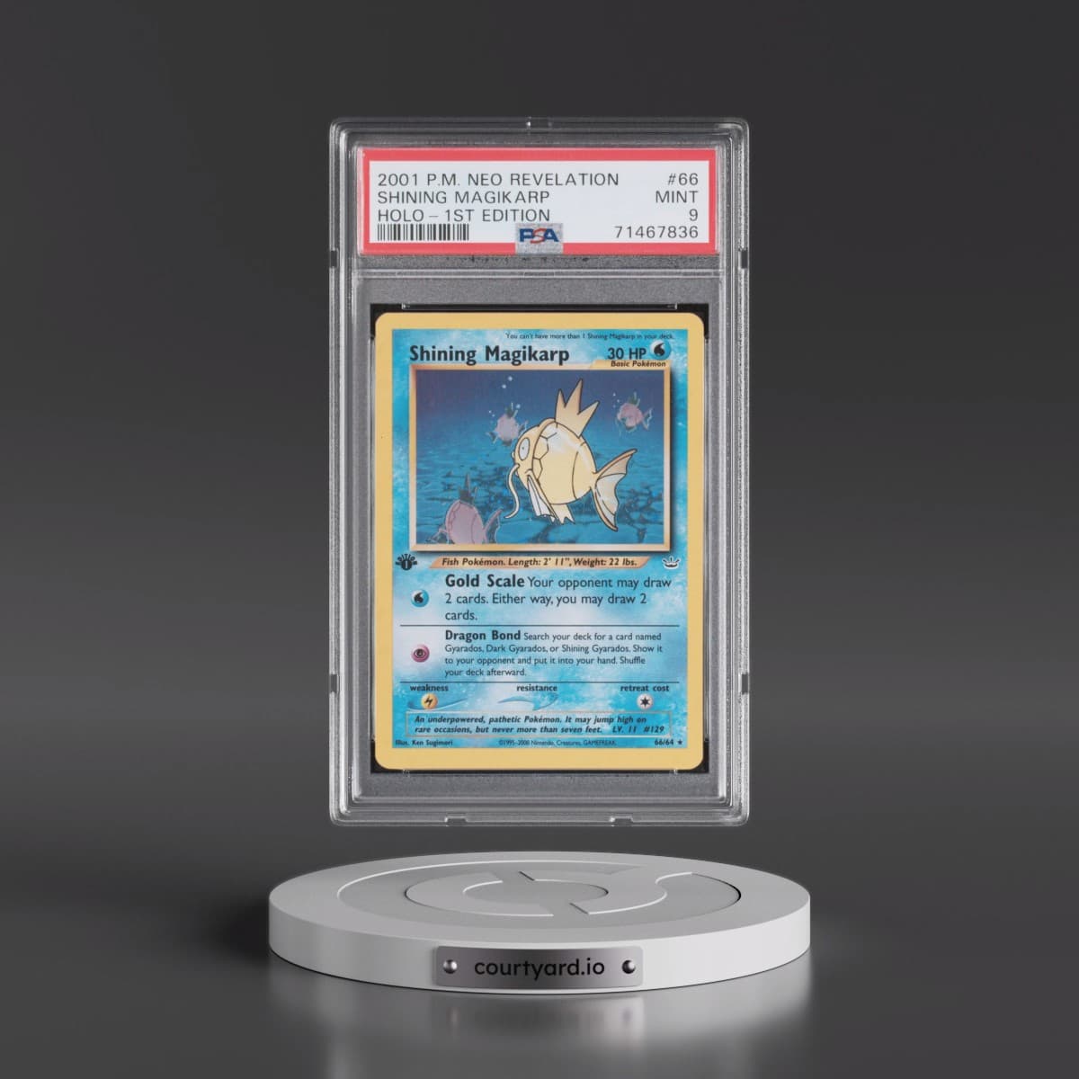 2001 Pokémon Neo Revelation #66 Shining Magikarp - 1st Edition Holo Holo (PSA 9 MINT)