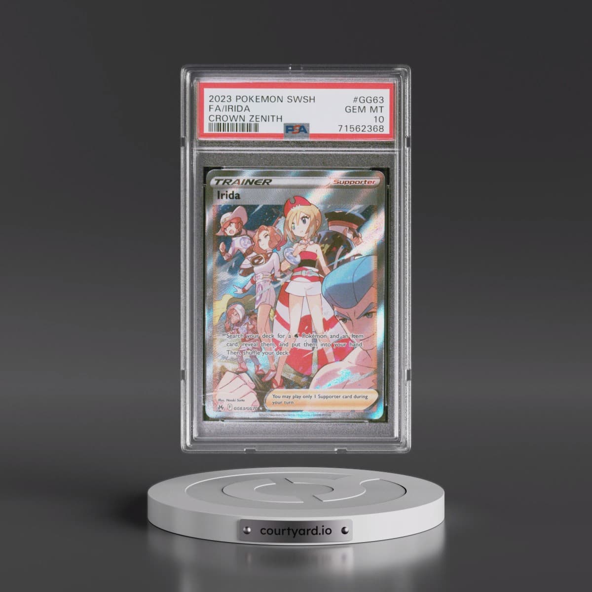 2023 Pokémon Sword and Shield Crown Zenith #GG63 Irida - Full Art (PSA 10 GEM MINT)