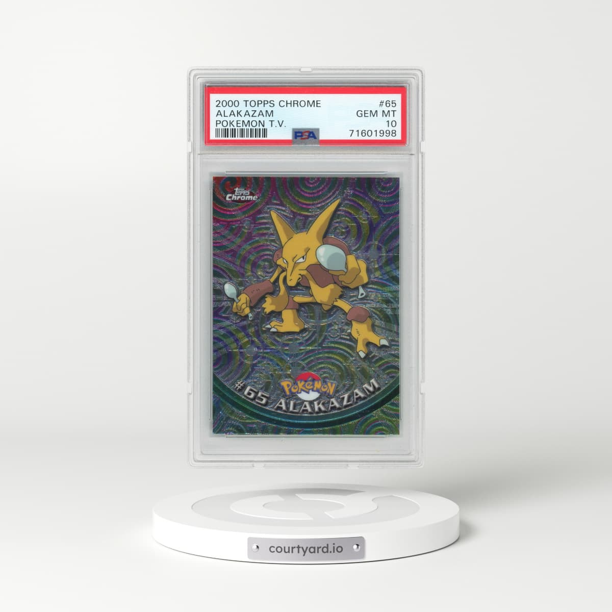 2000 Topps Chrome Pokémon T.V. #65 Alakazam (PSA 10 GEM MINT)
