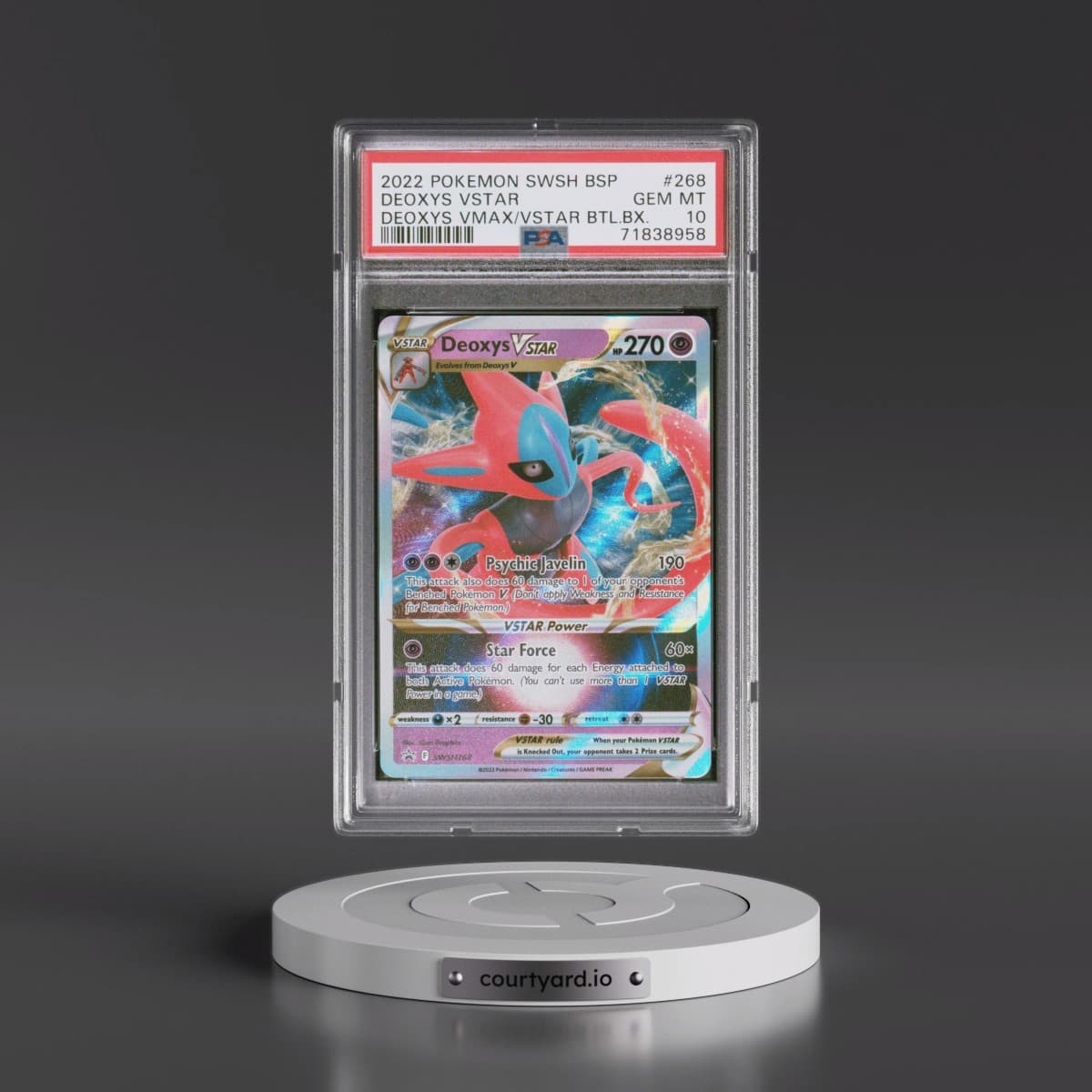 2022 Pokémon Swsh Black Star Promo #268 Deoxys Vstar - Deoxys Vmax & Vstar Battle Box (PSA 10 GEM MINT)