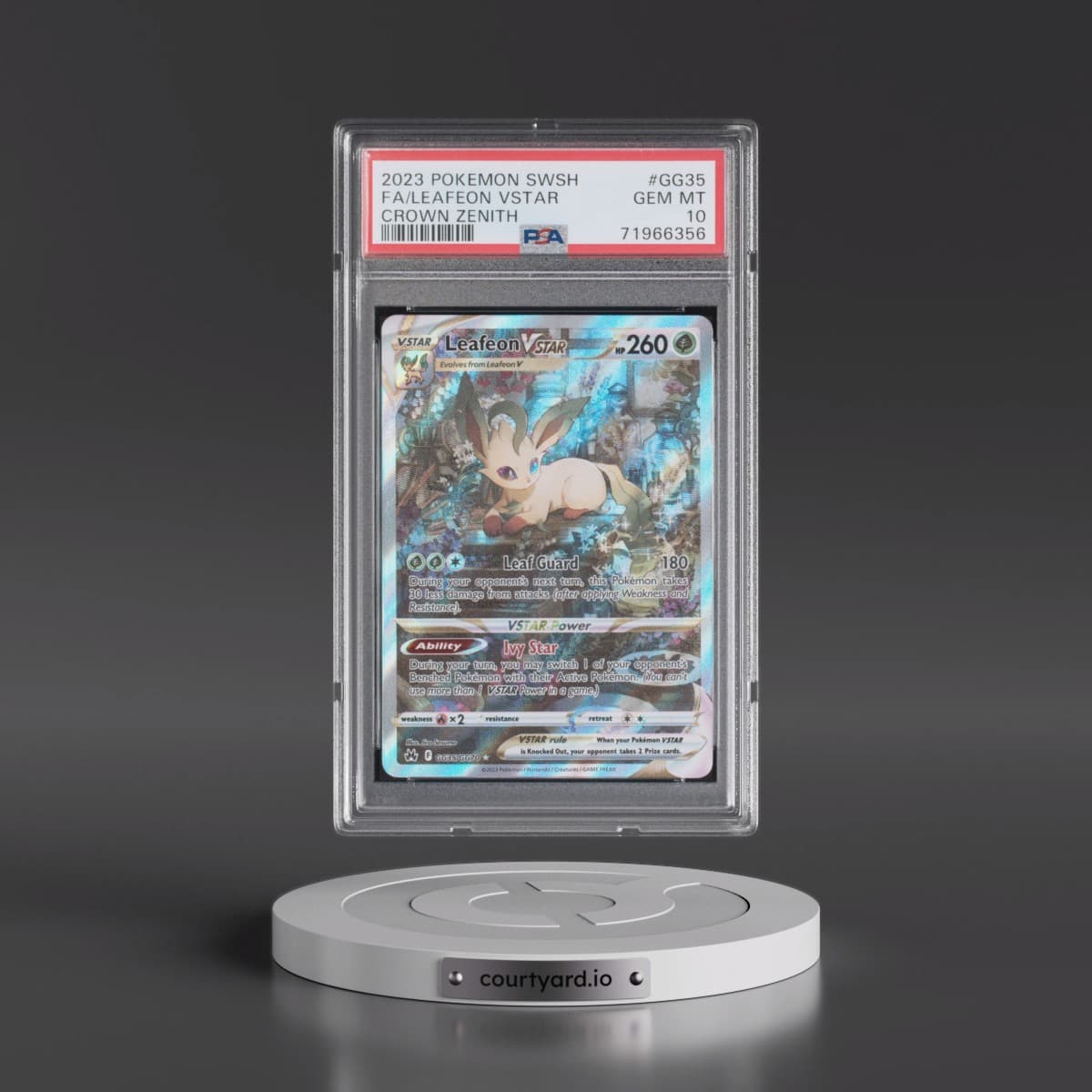 2023 Pokémon Sword and Shield Crown Zenith #GG35 Leafeon Vstar - Full Art (PSA 10 GEM MINT)