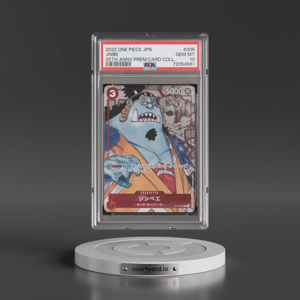 2022 One Piece Japanese 25th Anniversary Premium Card Collection #005 Jinbe (PSA 10 GEM MINT)