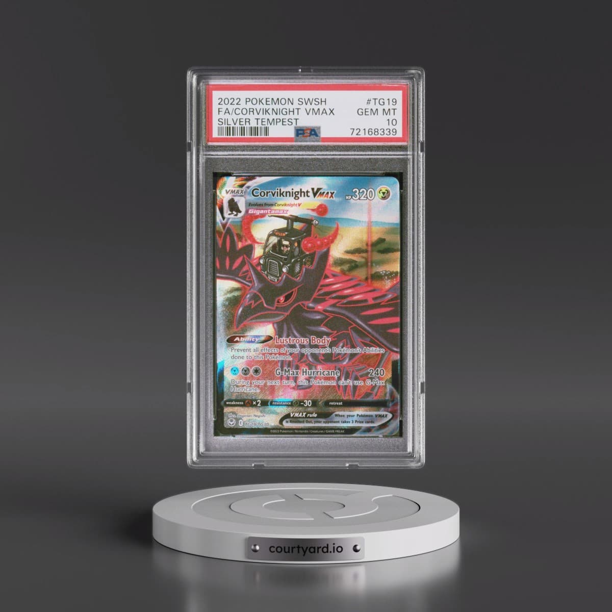 2022 Pokémon Sword & Shield Silver Tempest #TG19 Corviknight Vmax - Full Art (PSA 10 GEM MINT)