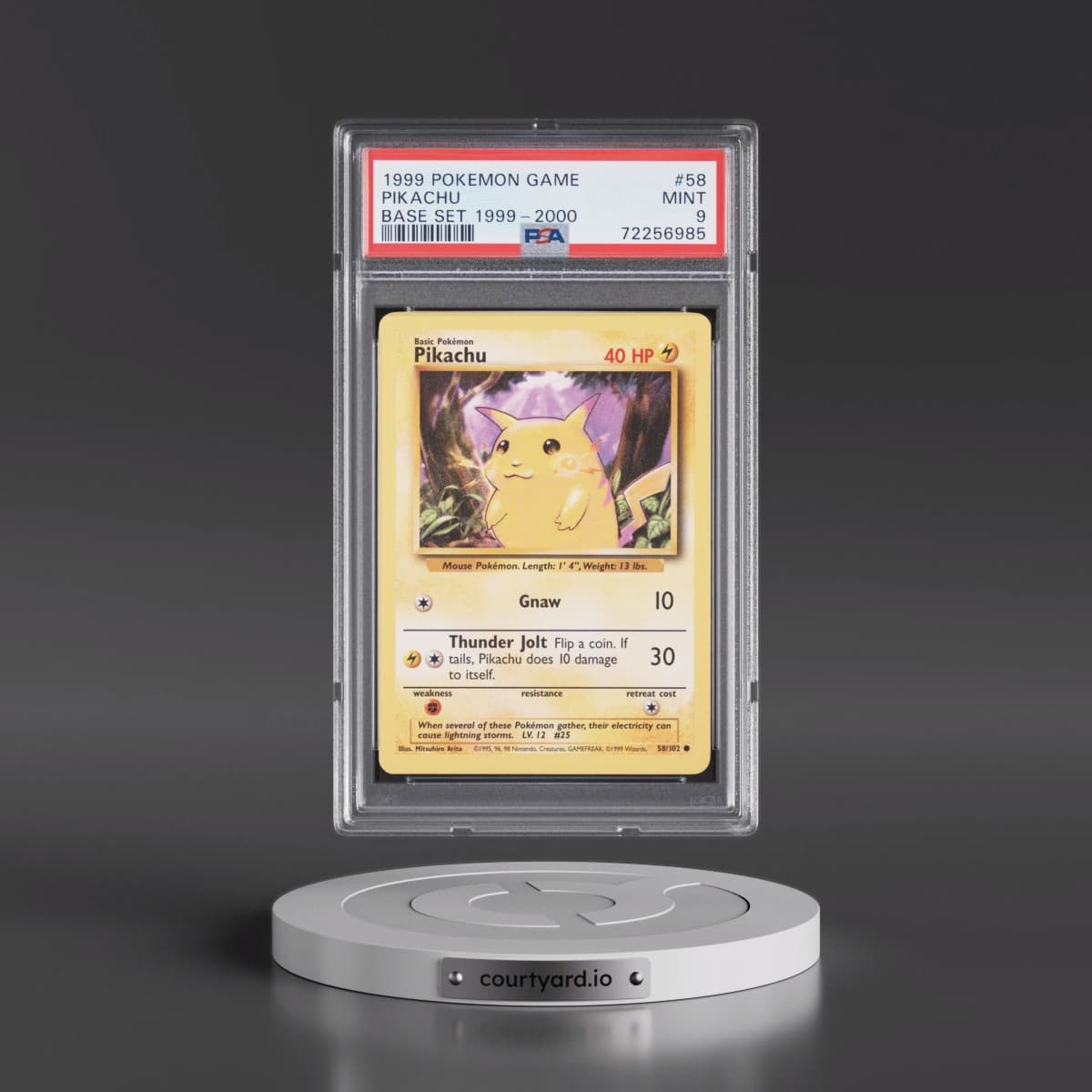 1999 Pokémon Game #58 Pikachu - Base Set 1999-2000 (PSA 9 MINT)
