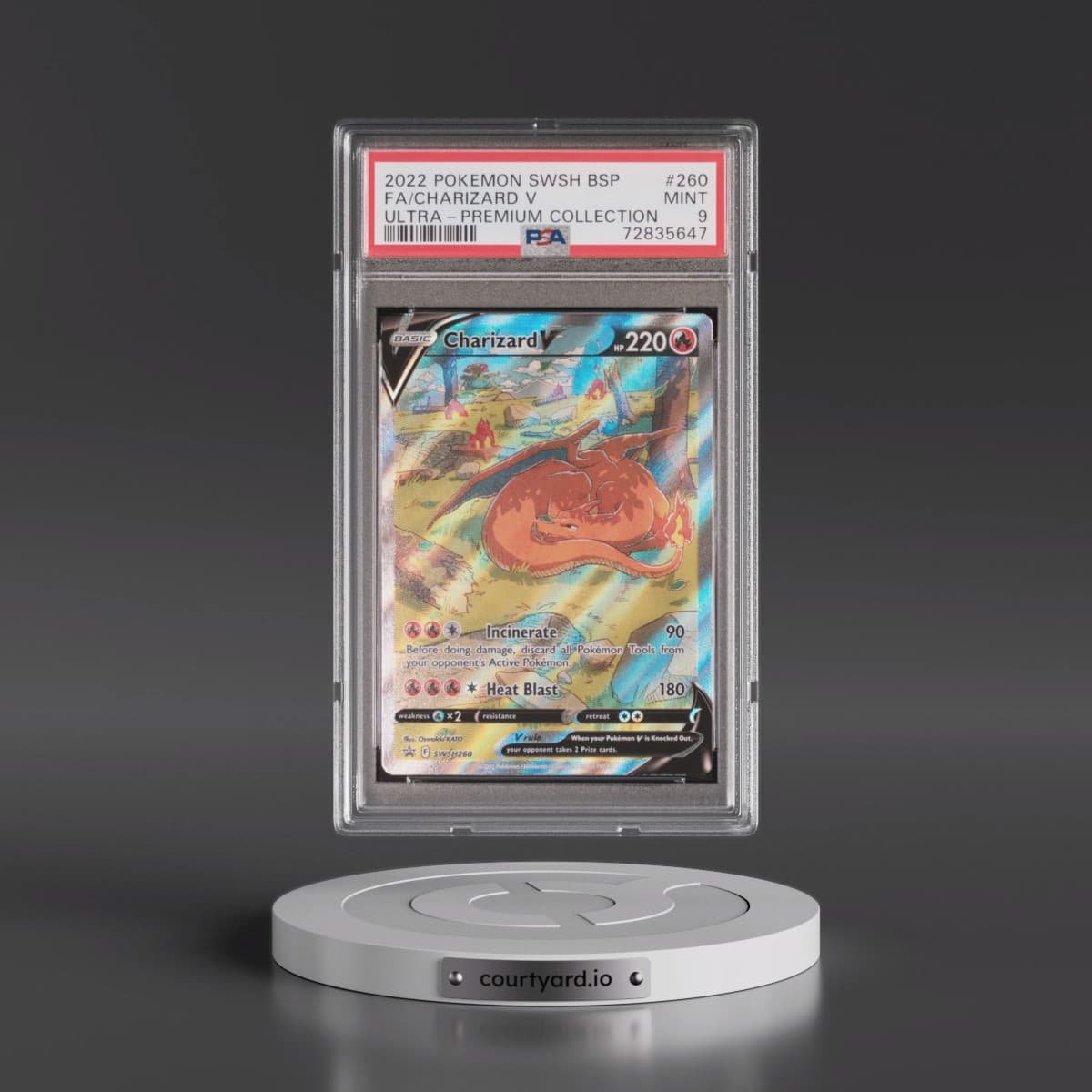 2022 Pokémon Swsh Black Star Promo #260 Charizard V - Holo Full Art Sword & Shield Ultra-Premium Collection-Charizard (PSA 9 MINT)