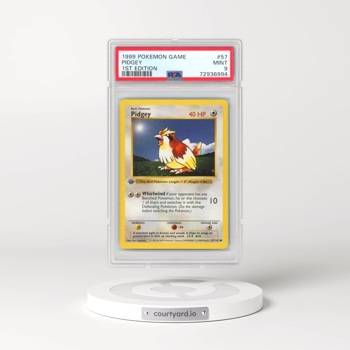 1999 Pokémon Game #57 Pidgey - 1st Edition (PSA 9 MINT)