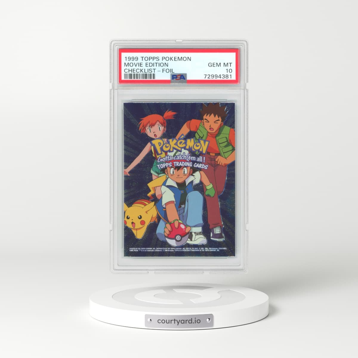 1999 Topps Pokemon Movie Edition - Checklist-Foil (PSA 10 GEM MINT)