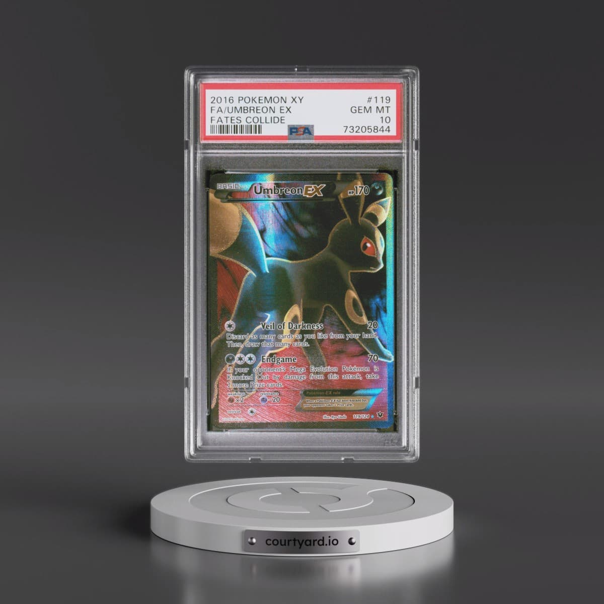 2016 Pokémon XY Fates Collide #119 Umbreon EX - Holo Full Art (PSA 10 GEM MINT)