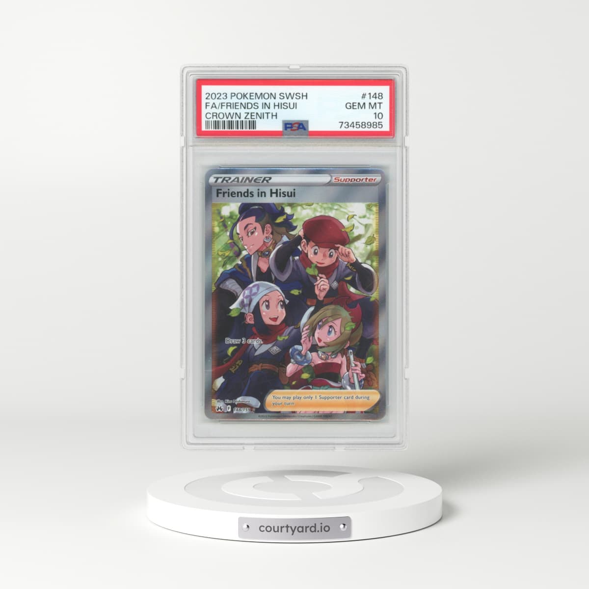 2023 Pokémon Sword and Shield Crown Zenith #148 Friends in Hisui - Full Art (PSA 10 GEM MINT)