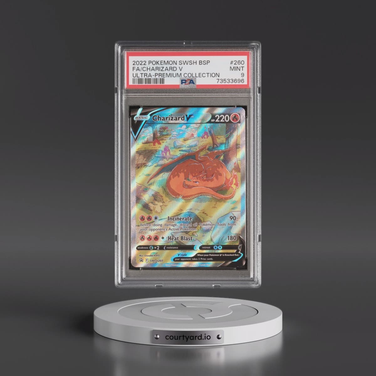2022 Pokémon Swsh Black Star Promo #260 Charizard V - Holo Full Art Sword & Shield Ultra-Premium Collection-Charizard (PSA 9 MINT)