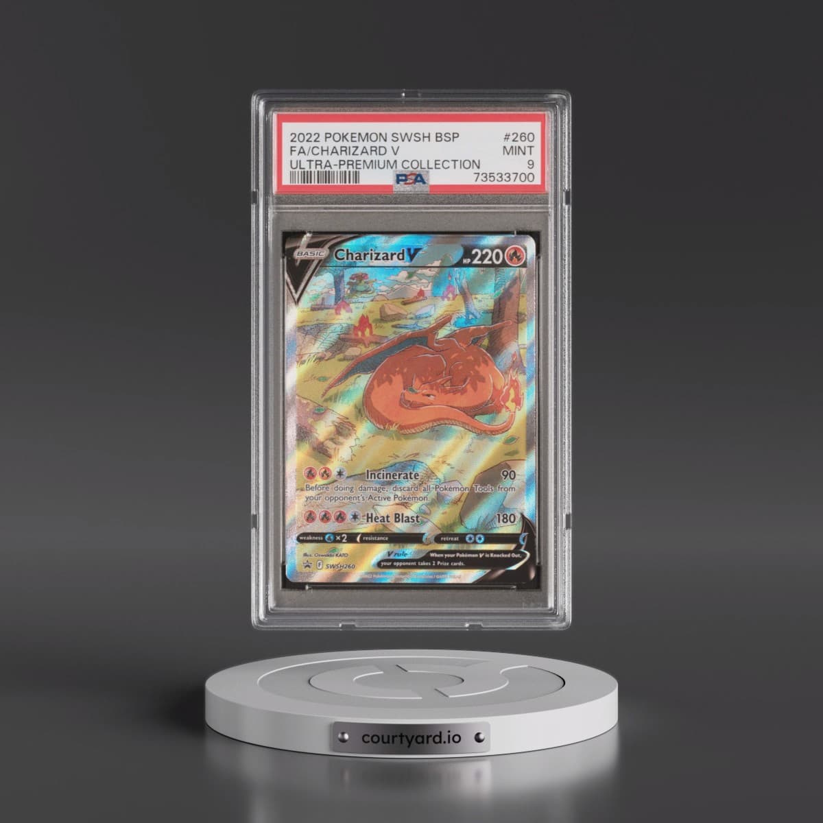 2022 Pokémon Swsh Black Star Promo #260 Charizard V - Holo Full Art Sword & Shield Ultra-Premium Collection-Charizard (PSA 9 MINT)