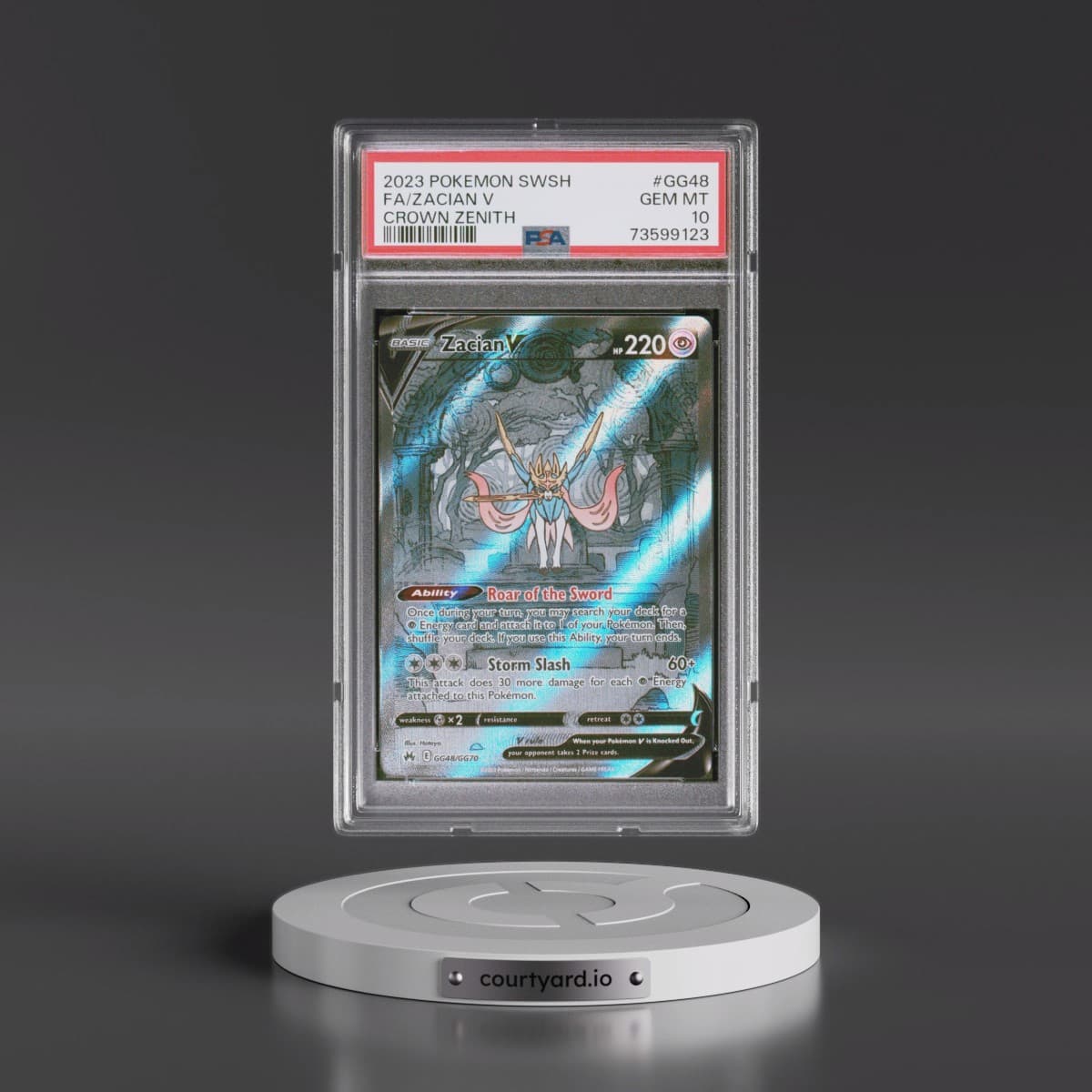 2023 Pokémon Sword and Shield Crown Zenith #GG48 Zacian V - Holo Full Art (PSA 10 GEM MINT)