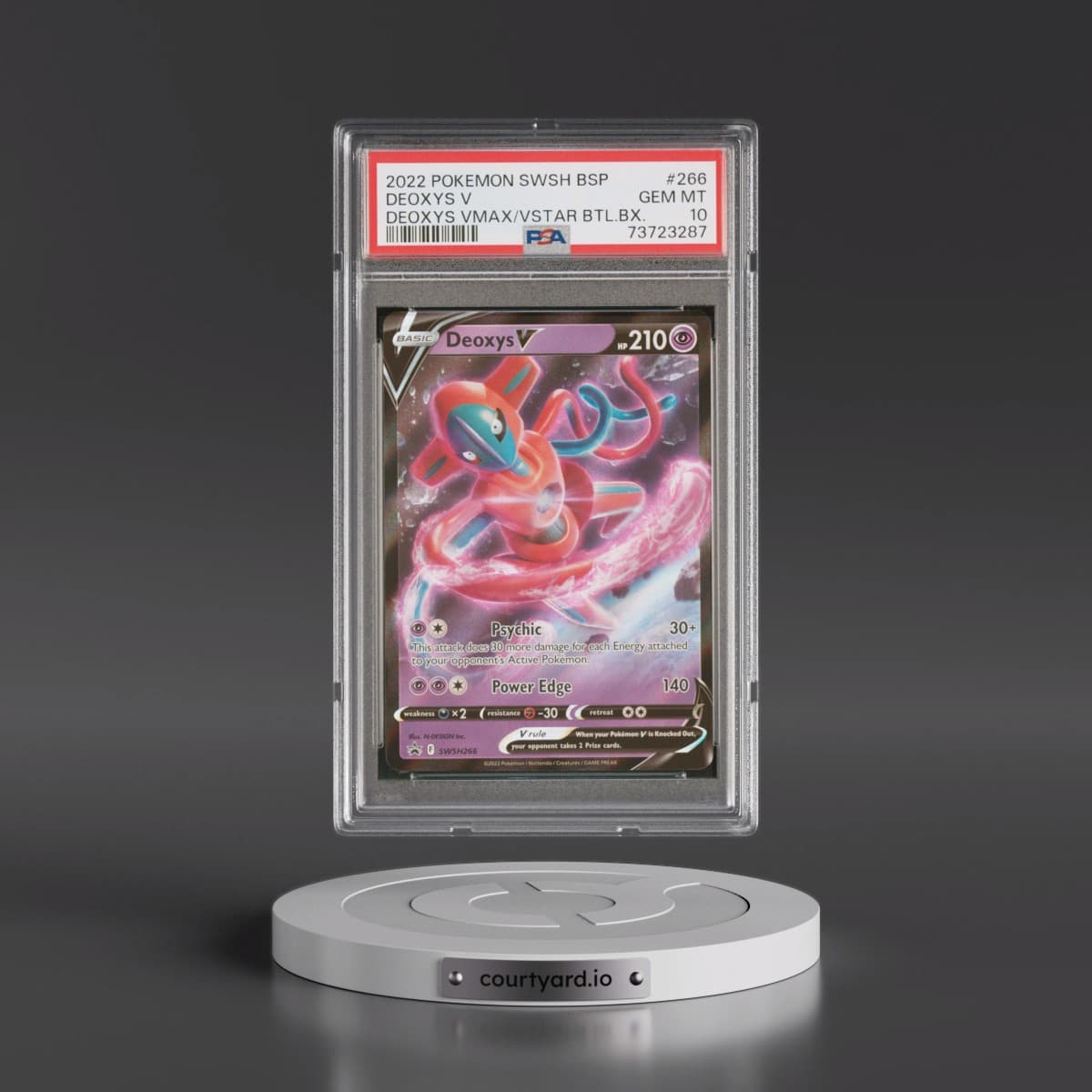 2022 Pokémon Swsh Black Star Promo #266 Deoxys V - Holo Deoxys Vmax & Vstar Battle Box (PSA 10 GEM MINT)
