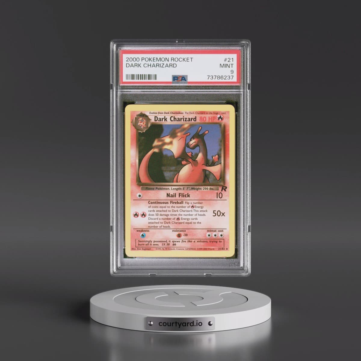 2000 Pokémon Rocket #21 Dark Charizard (PSA 9 MINT)