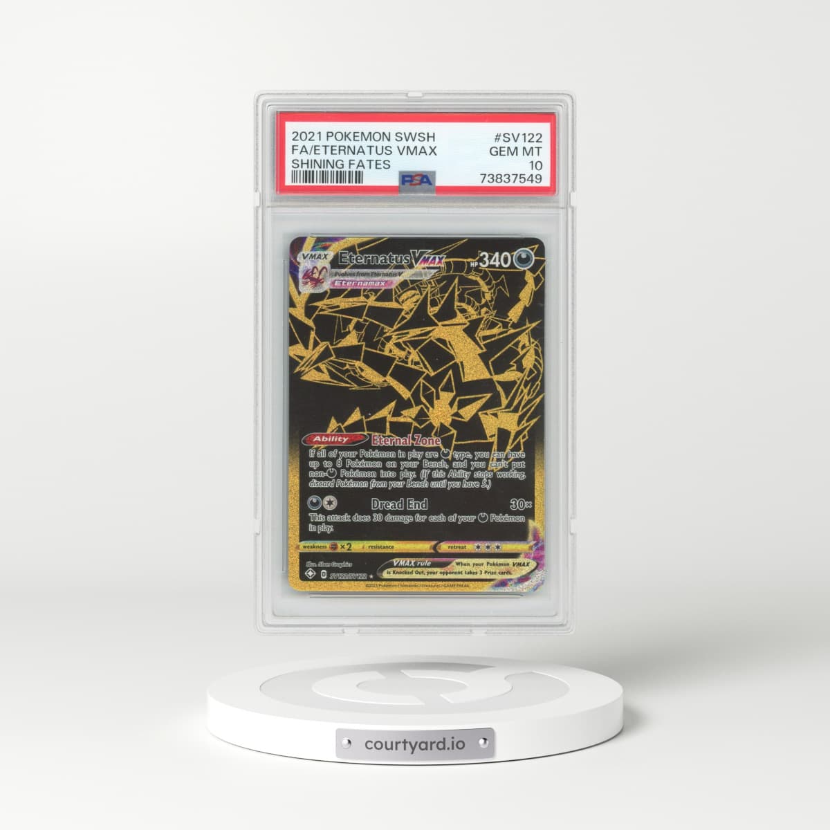 2021 Shining Fates #SV122 Eternatus VMAX - Holo (PSA 10 GEM MINT)