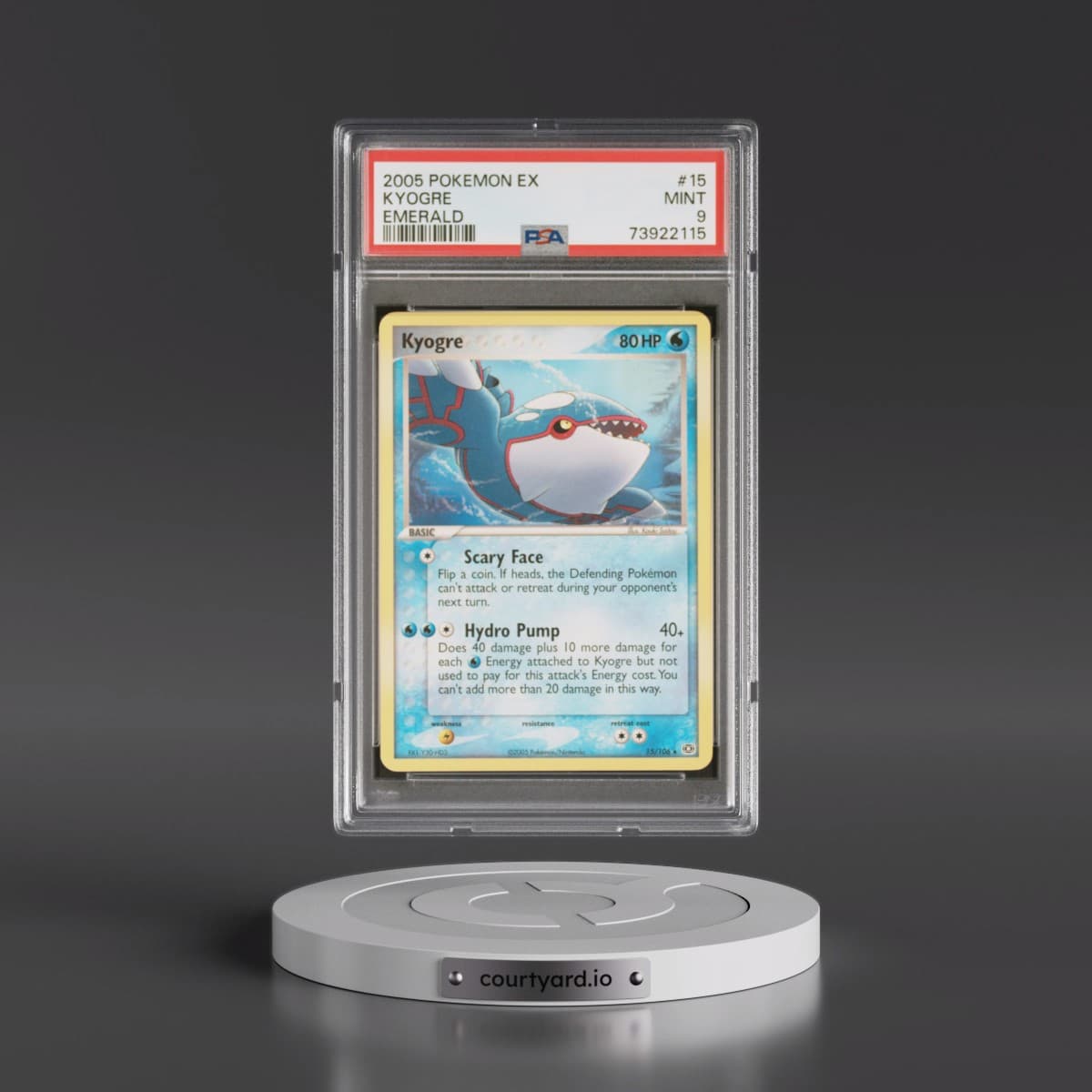 2005 Pokémon EX Emerald #15 Kyogre (PSA 9 MINT)