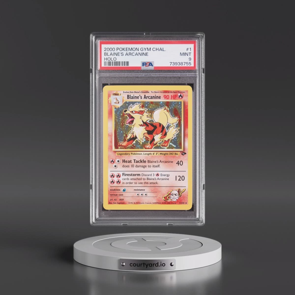 2000 Pokémon Gym Challenge #1 Blaine's Arcanine - Holo (PSA 9 MINT)