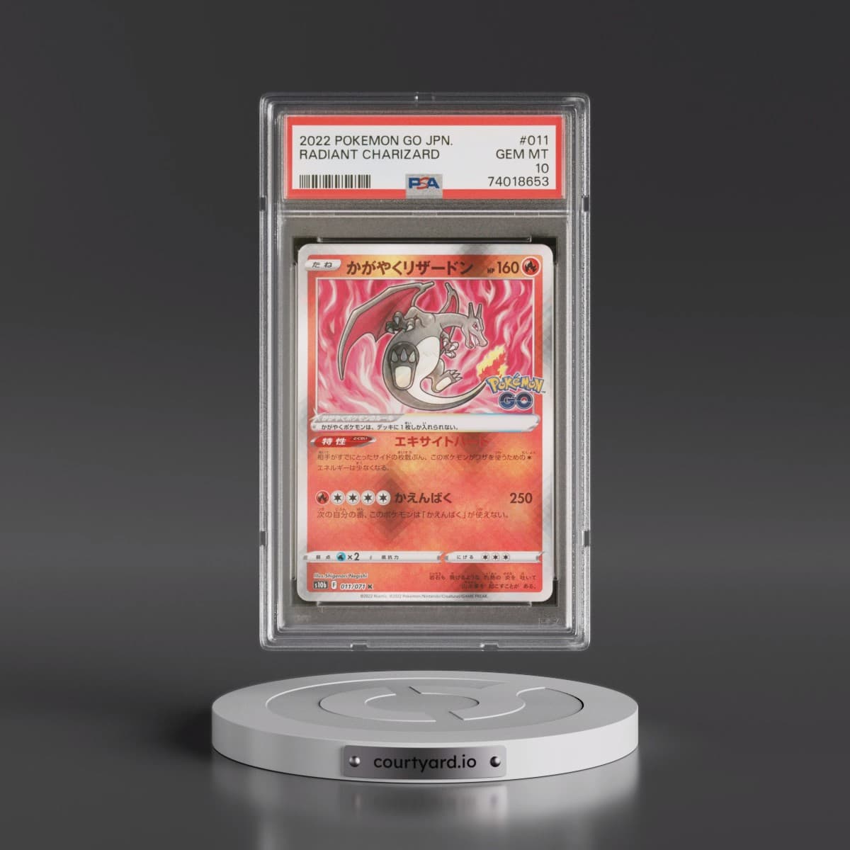 2022 Pokémon Go #011 Radiant Charizard - Holo (PSA 10 GEM MINT)
