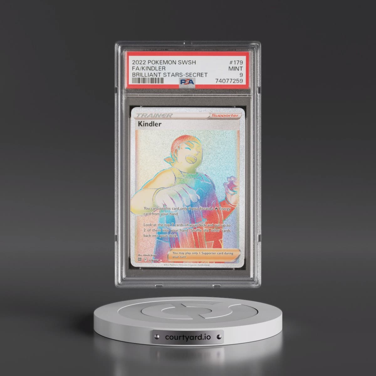 2022 Pokémon Sword & Shield Brilliant Stars #179 Kindler - Full Art Secret (PSA 9 MINT)