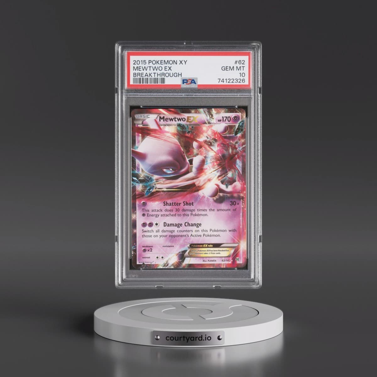 2015 Pokémon XY Breakthrough #62 Mewtwo EX - Holo (PSA 10 GEM MINT)