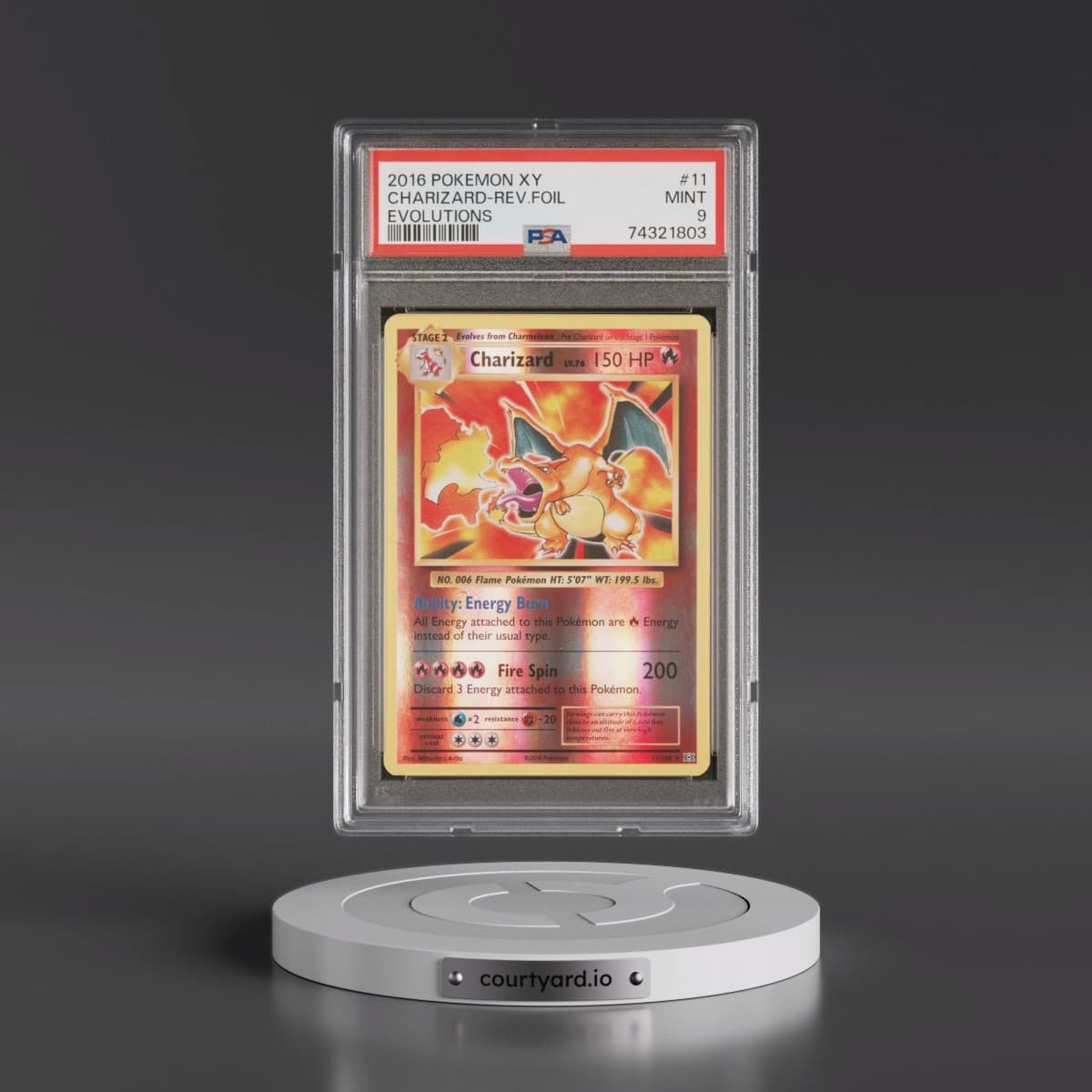 2016 Pokémon XY Evolutions #11 Charizard - Reverse Foil (PSA 9 MINT)