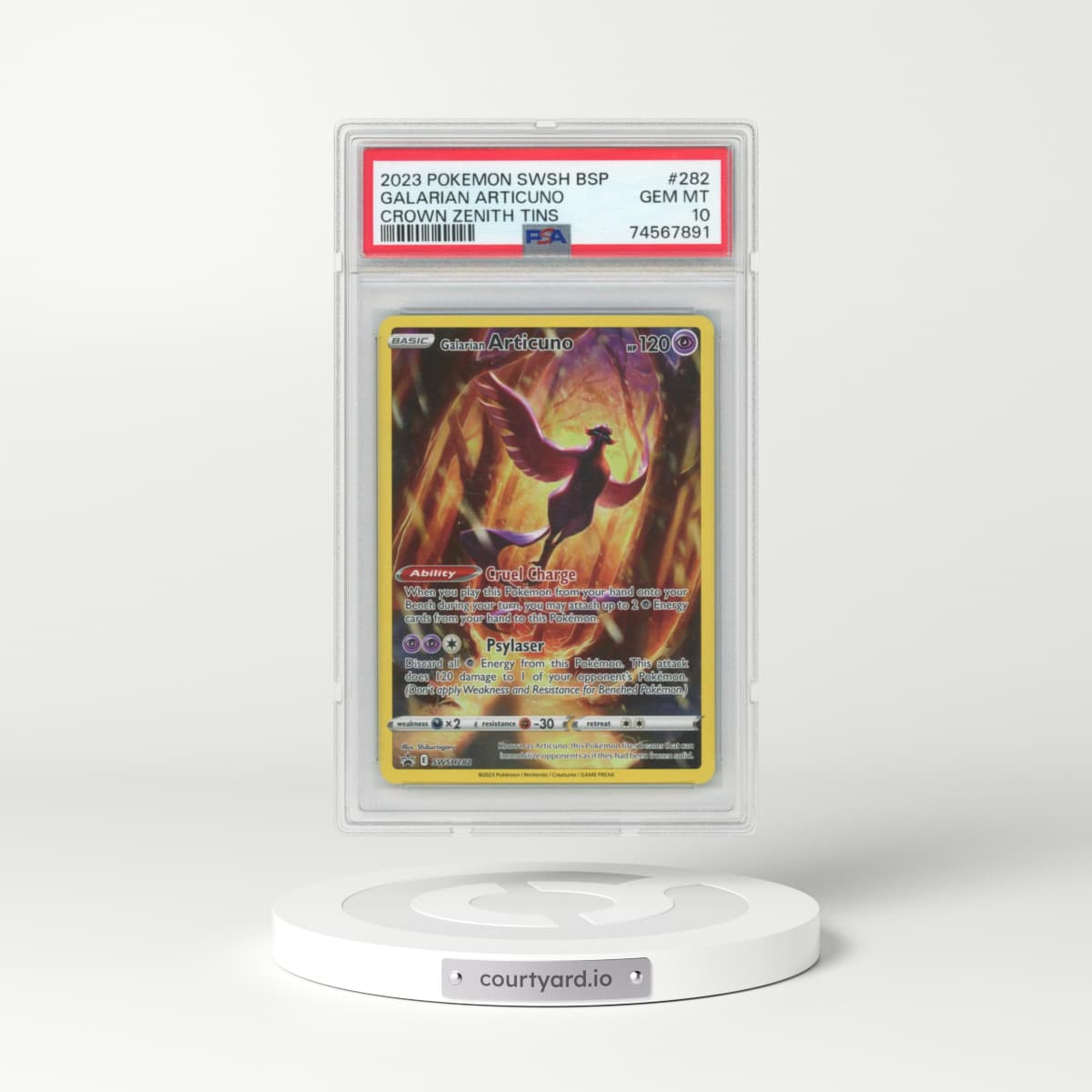 2023 Pokémon Swsh Black Star Promo #282 Galarian Articuno - Crown Zenith Tins (PSA 10 GEM MINT)