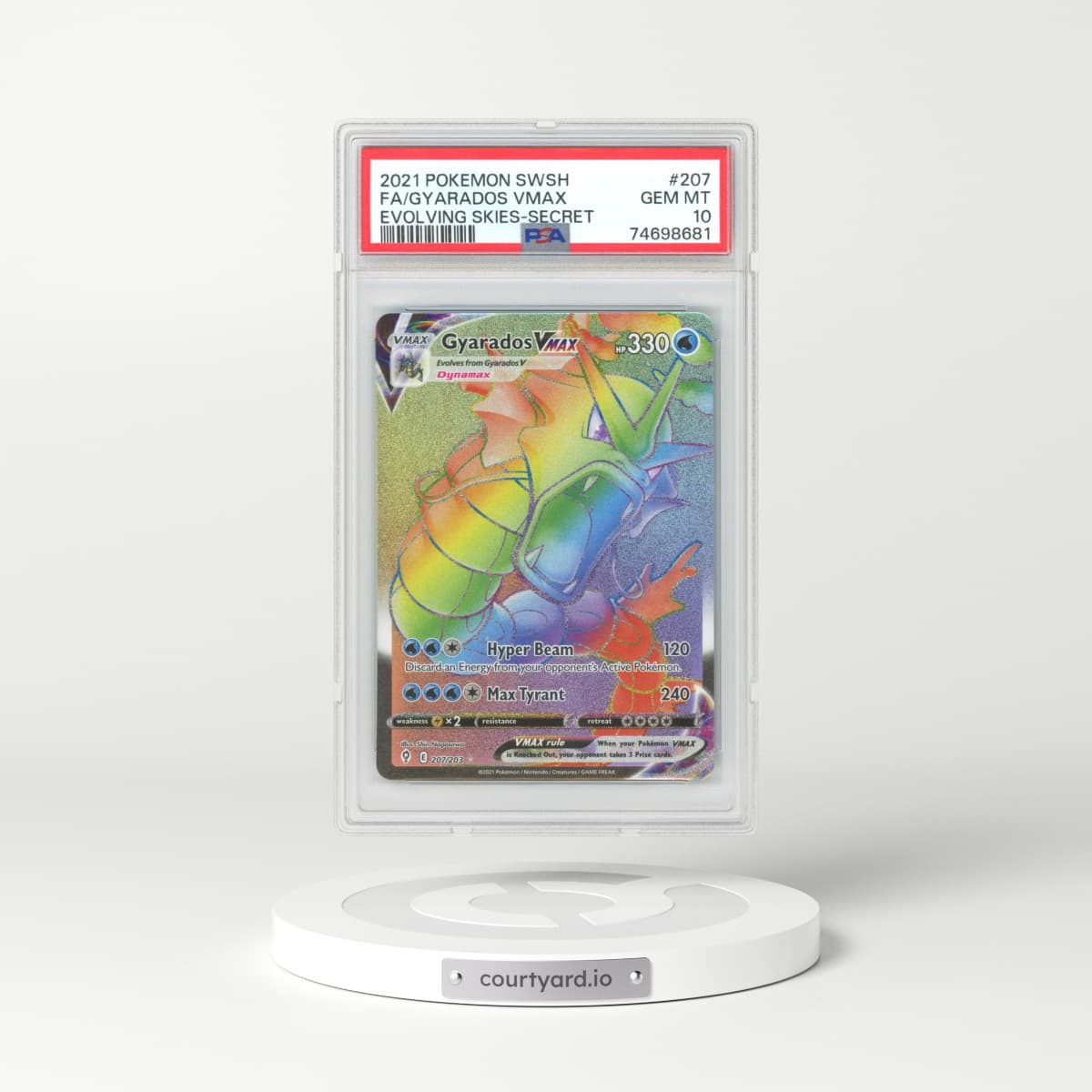 2021 Evolving Skies #207 Gyarados VMAX - Full Art Holo (PSA 10 GEM MINT)