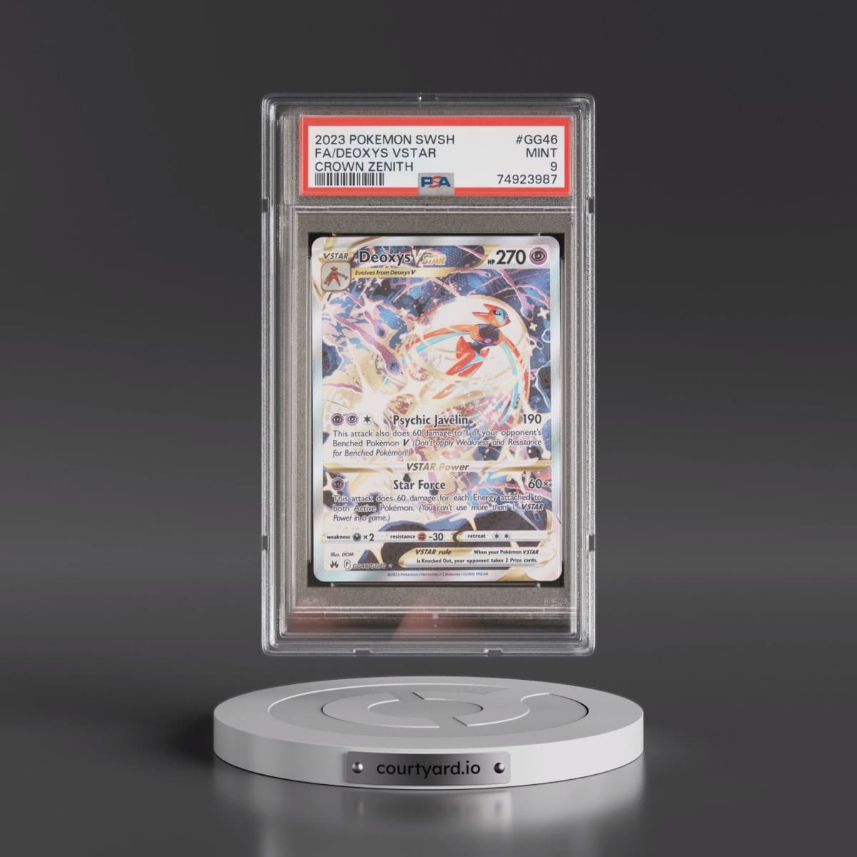 2023 Pokémon Sword and Shield Crown Zenith #GG46 Deoxys Vstar - Full Art (PSA 9 MINT)