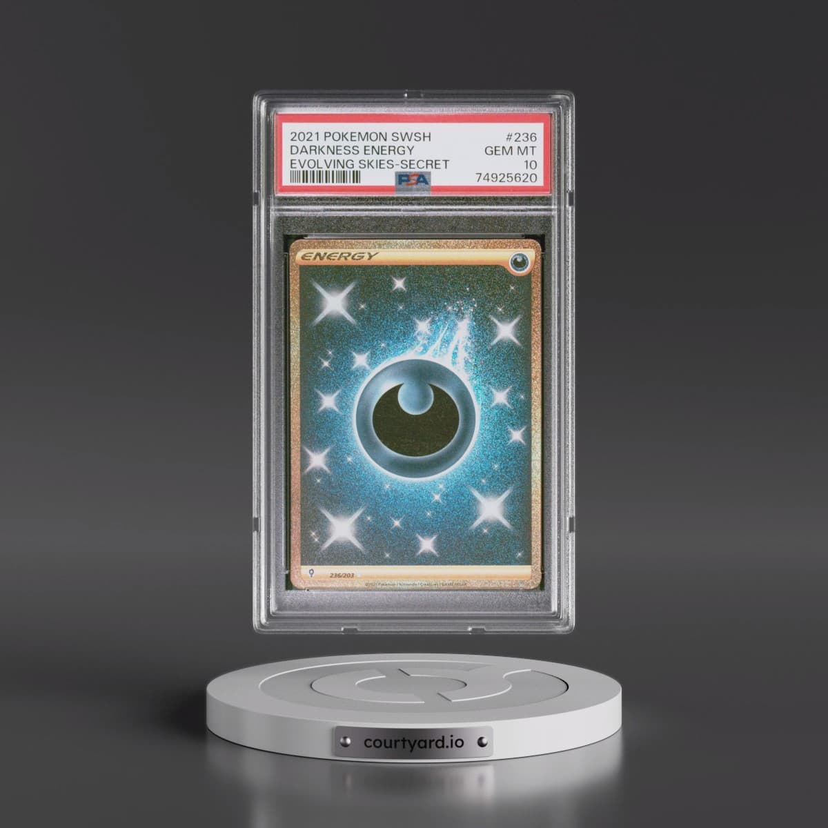 2021 Pokémon Sword & Shield Evolving Skies #236 Darkness Energy - Secret (PSA 10 GEM MINT)
