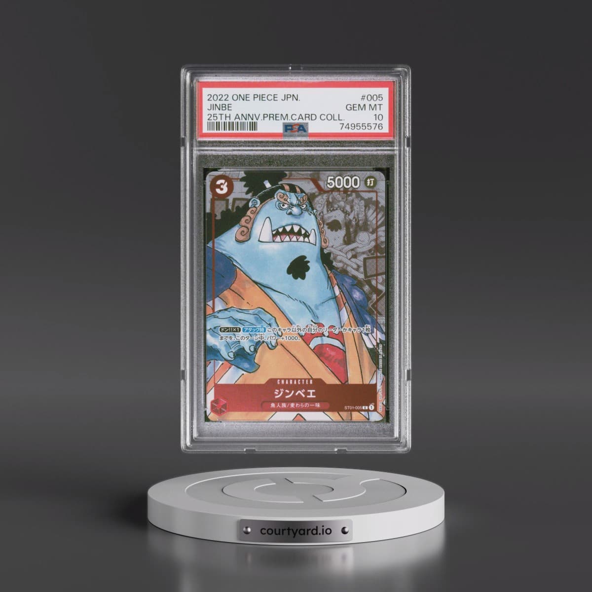 2022 One Piece Japanese 25th Anniversary Premium Card Collection #005 Jinbe (PSA 10 GEM MINT)