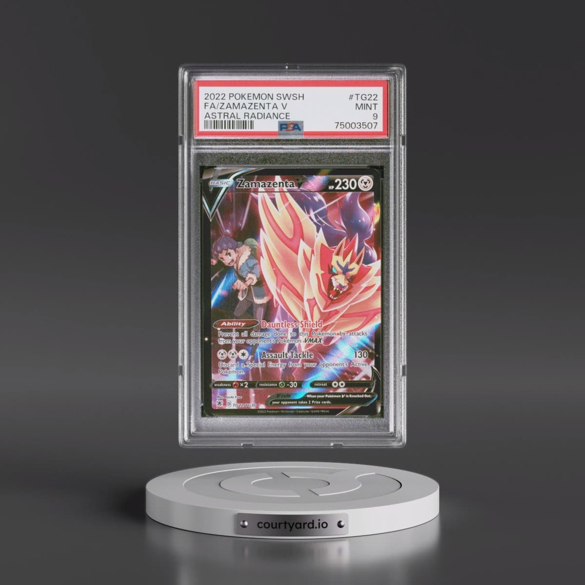 2022 Pokémon Sword & Shield Astral Radiance #TG22 Zamazenta V - Holo Full Art (PSA 9 MINT)
