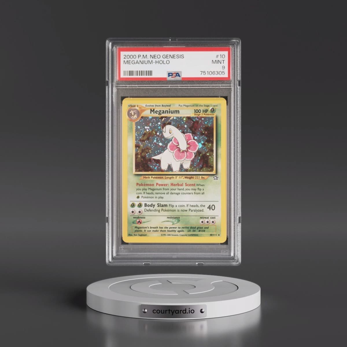 2000 Pokémon Neo Genesis #10 Meganium - Holo (PSA 9 MINT)